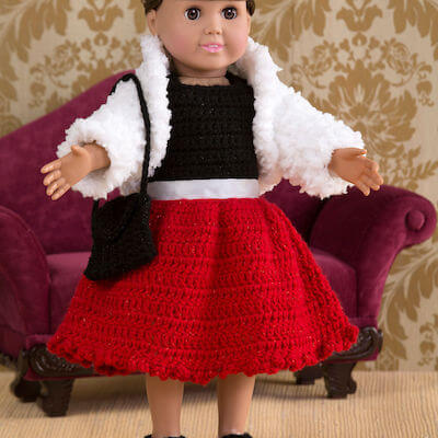 Crochet Party Doll Clothes Pattern by Yarnspirations