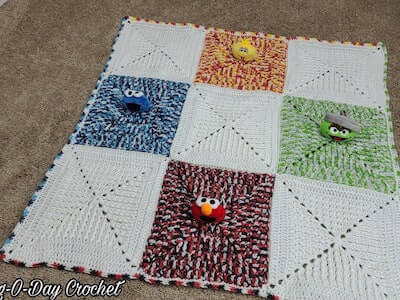 Crochet Sesame Street Blanket Pattern by Bag O Day Crochet