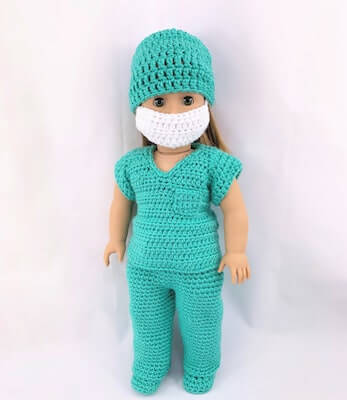 Doctor Scrubs Crochet Doll Clothes Pattern by Adoring Doll Clothes