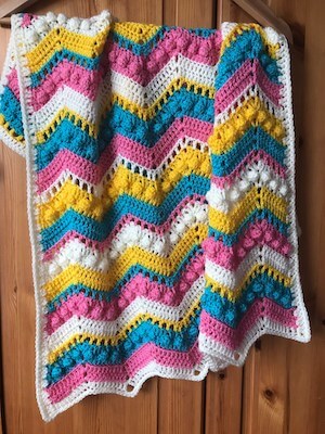 Easy Chevron Crochet Blanket Pattern by My Crochet Place UK