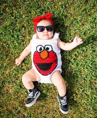 Elmo Romper Crochet Pattern by Lion Brand