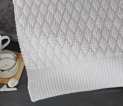 Emerson Diamond Quilted Blanket Crochet Pattern by Lakeside Loops
