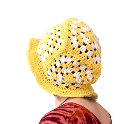 Granny Square Bucket Hat Crochet Pattern by Carroway Crochet
