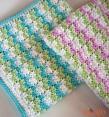 Leaping Stripes And Blocks Blanket Crochet Pattern by Moogly