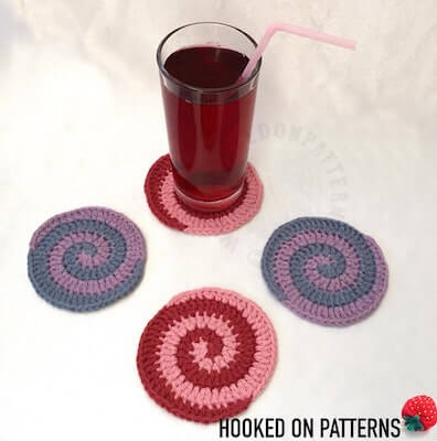 Spiral Coaster Crochet Pattern by Hooked On Patterns