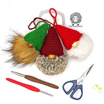 Crochet Christmas Gnome Pattern by The Loopy Lamb