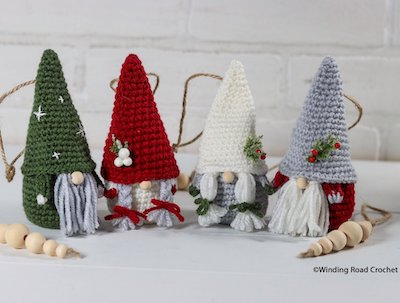 Crochet Gnome Ornament Pattern by Winding Road Crochet