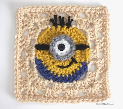 Crochet Minion Granny Squares Pattern by Repeat Crafter Me