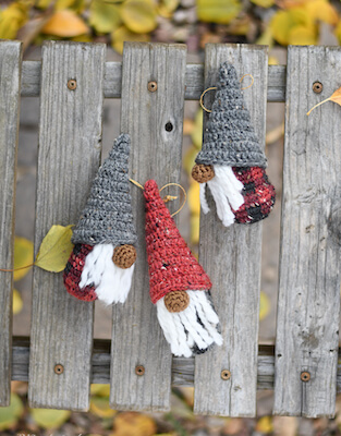 Free Crochet Gnome Ornament Pattern by Whistle And Ivy