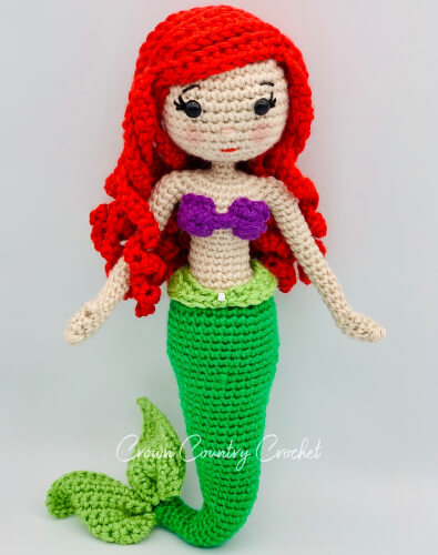 Mermaid Doll Princess Crochet Pattern by CrownCountryCrochet