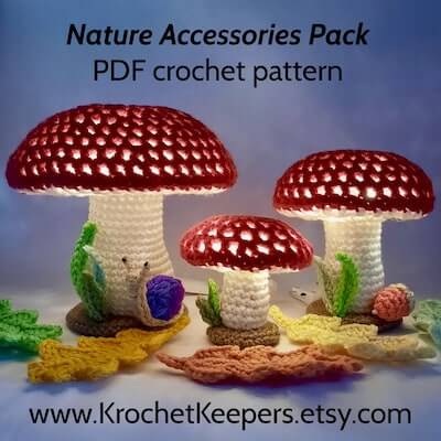 Crochet Lighted Mushrooms Pattern by Krochet Keepers