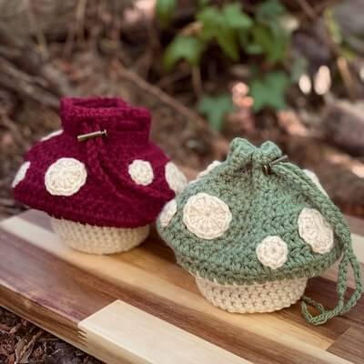 Crochet Mushroom Dice Bags Pattern by Craig's Cottage