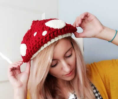 Crochet Mushroom Hat Pattern by HELLO Happy