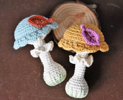 Crochet Mushroom Rattle Pattern by Lilleliis