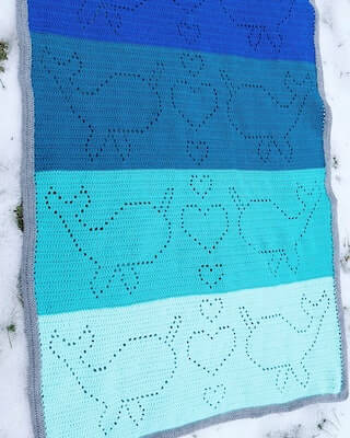 Crochet Narwhal Blanket Pattern by Mayhem And Majesty