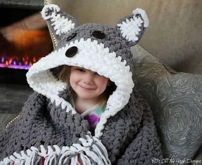 Crochet Wolf Blanket Pattern by MJ's Off The Hook Designs