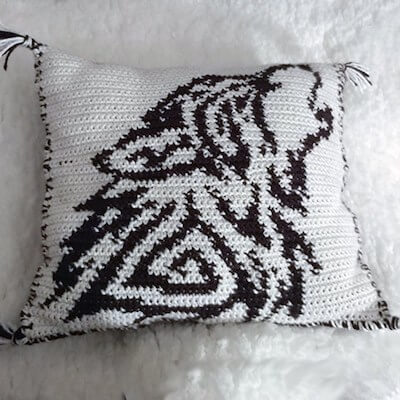 Crochet Wolf Pillow Pattern by Dream Stitching Crafts