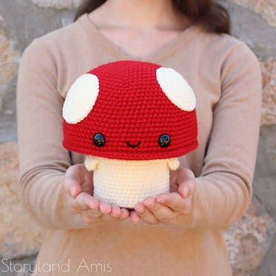 Cuddle-Sized Mushroom Amigurumi Pattern by Storyland Amis