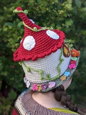 Enchanted Fairy House Hat Crochet Pattern by Wolf Bite Fiber Works
