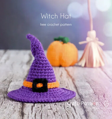 Free Crochet Witch Hat Pattern by Craft Passion