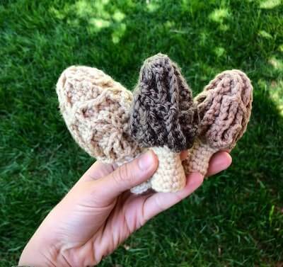 Morel Mushroom Crochet Pattern by Wild Heart Crafts Art
