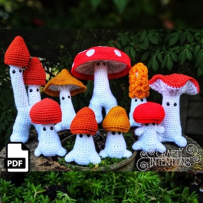Mushroom Sprite Amigurumi Crochet Pattern by Crafty Intentions