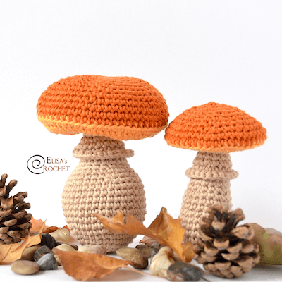 Mushrooms Free Crochet Pattern by Elisa's Crochet