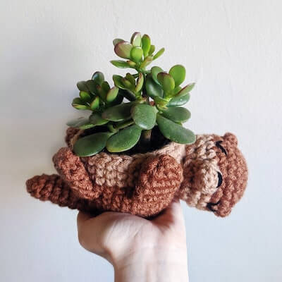 Crochet Otter Planter Pattern by HELLO Happy