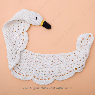 Puffy Cluster Swan Scarf Free Crochet Pattern by Craftsy Amore