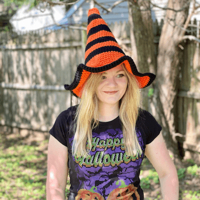 Wicked Stripes Witch Hat Crochet Pattern by Crafty Kitty Crochet