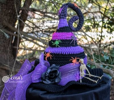 Witches Brew-tiful Hat Crochet Pattern by Leesa's Knotty Corner