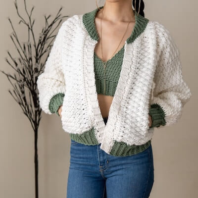 Crochet Bomber Jacket Pattern by TCDDIY