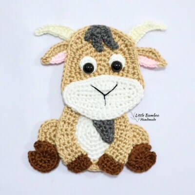 Crochet Goat Applique Pattern by Little Bamboo Handmade