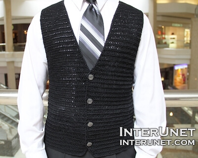 Crochet Men's Vest Jacket Pattern by Interunet