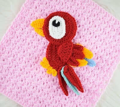 Crochet Parrot Applique Pattern by Passionate Crafter