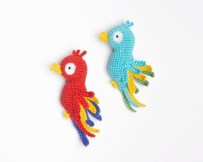 Crochet Parrot Brooch Pattern by Crochet Toys Basket