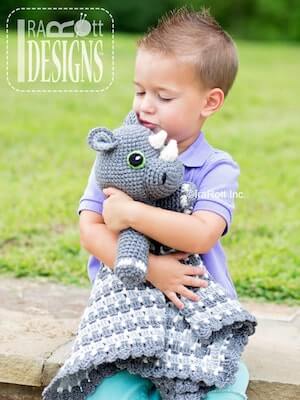 Crochet Rhino Lovey Pattern by Ira Rott Patterns