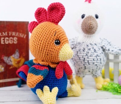 Crochet Rooster Amigurumi Pattern by Sweet Oddity Art