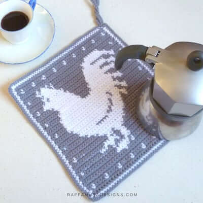 Crochet Rooster Potholder Pattern by Raffamusa Designs