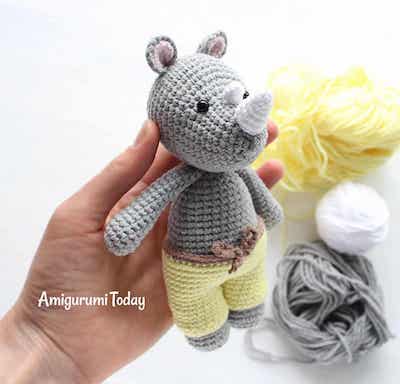 Cuddle Me Rhino Amigurumi Pattern by Amigurumi Today