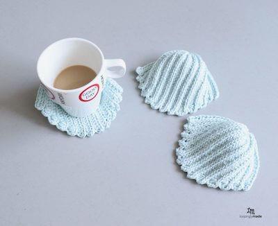 Easy Sea Shell Crochet Coasters Pattern by Craft Her
