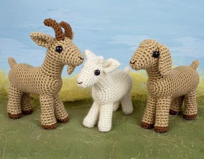 Farmyard Goats Amigurumi Crochet Pattern by Planet June