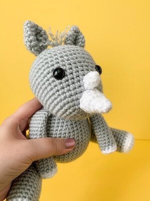 Crochet Rhino Free Pattern by The Friendly Red Fox