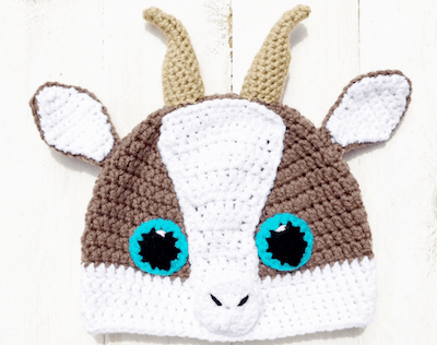 Free Goat Hat Crochet Pattern by Lovable Loops