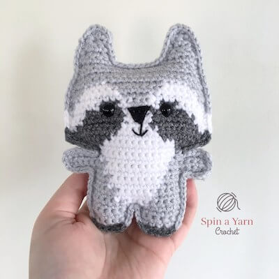 Pocket Raccoon Crochet Pattern by Spin A Yarn Studio