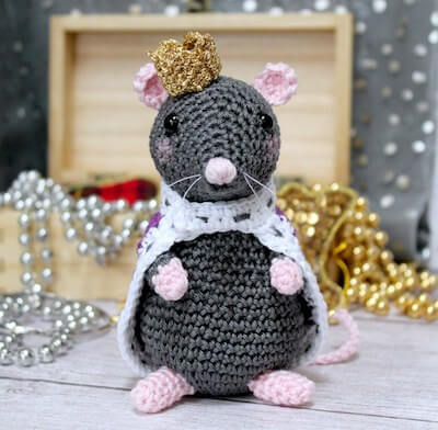 Reginald, The Royal Amigurumi Rat Crochet Pattern by KCACOUK Designs