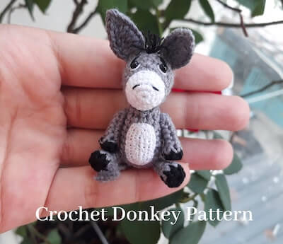 Tiny Crochet Donkey Pattern by Obscurely Small
