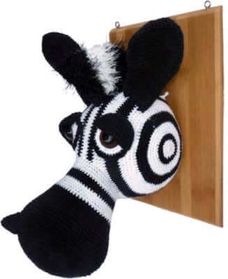 Zebra Wall Trophy Crochet Pattern by Sculpting With Yarn