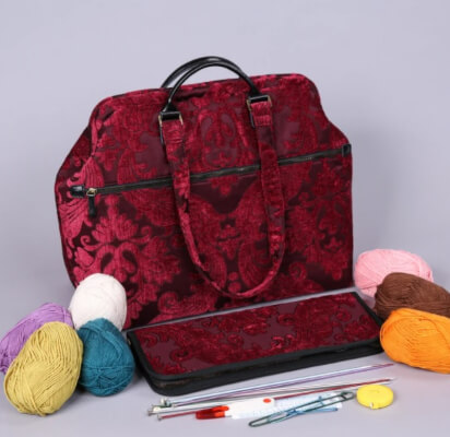 Carpet Knitting Crochet Project Bag Craft Organizer from MaxCarpetbagWorks