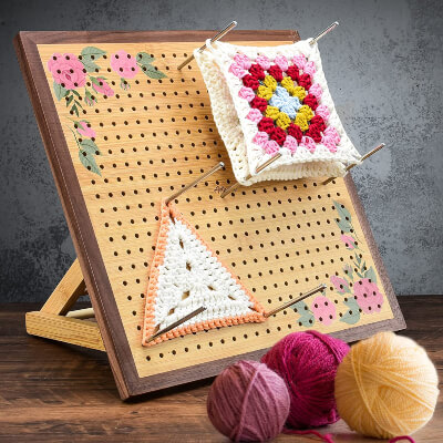 Crochet Blocking Board, Full Kit with 24 Stainless Steel Rod Pins